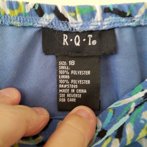 R Q T Abstract Floral Long Skirt Elastic Waistband Size 18 Plus Size - Picture 5 of 11